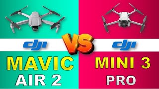 DJI MAVIC AIR 2 VS DJI MINI 3 PRO [upl. by Tamma93]