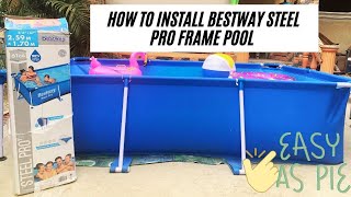 Bestway Steel Pro Frame Pool 56403 259m x 17m x 6m Setup  How to Install Portable Pool Very Easy [upl. by Ydennek]