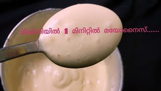 Homemade Mayonnaise in 1 Minute Useing Mixie easy mayonnaise recipe in malayalamUseing egg ampoil [upl. by Sirovaj]