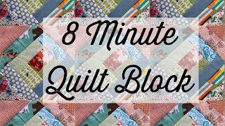 8 minute quilt blockeasy to sew quiltuse your scrapsstring quiltfast quiltquilt tutorial [upl. by Niaz]