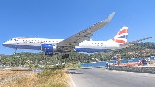 SKIATHOS 2019  LOWEST LANDING EVER The EUROPEAN ST MAARTEN 4K [upl. by Hailed]