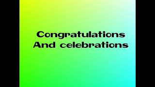 Congratulations and Celebrations Lyrics with audio [upl. by Roseanna]