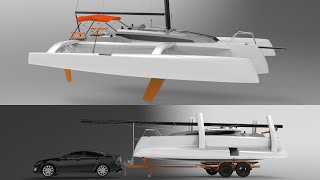 Fast cruising boat you can TOW New Corsair 880 trimaran Explained [upl. by Leora]