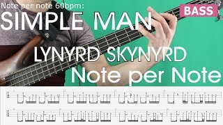 Simple Man Lynyrd Skynyrd How to play BASS Lesson How to play Tutorial TAB [upl. by Sukhum]