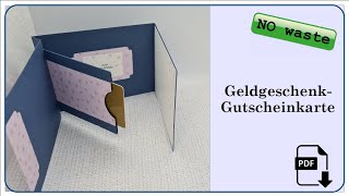 Geldgeschenkkarte Gutscheinkarte  Funfold Karte Papieroptimiert Tutorial deutsch [upl. by Carman]