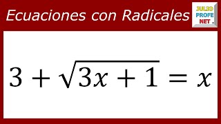 ECUACIONES CON RADICALES  Ejercicio 2 [upl. by Lizned274]