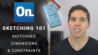 Onshape Sketching 101  Create a domino to learn sketching dimensions amp constraints [upl. by Lambart]