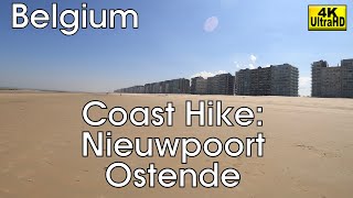 Belgian Coast Hike Nieuwpoort to Ostend Belgium 4K [upl. by Iral]