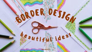 17 PAPER BORDER DESIGNS to draw ✨ Simple FRONT PAGE and PROJECT FILE decoration ideas [upl. by Moreno]