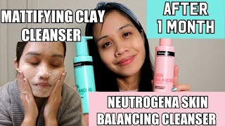 1MONTH OF USING THE NEUTROGENA SKIN BALANCING CLEANSER MATTIFYING CLAY CLEANSER MILKY CLEANSER [upl. by Nnylsia874]