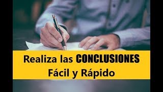 CÓMO HACER LAS CONCLUSIONES DE UN TRABAJO DE INVESTIGACIÓN [upl. by Jacquenette]