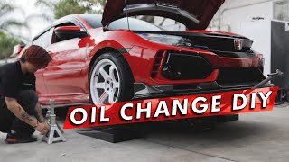 HOW TO Civic Type R Oil Change [upl. by Ihsorih]