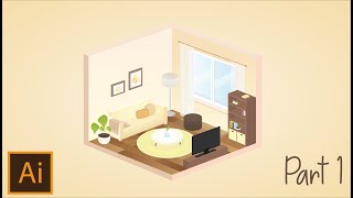 How To Make a 3D Room In Adobe Illustrator Part 1 [upl. by Aramac]