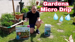 Gardena Micro Drip Bewässerungssystem Starter Kit Installation verlegen Test Review [upl. by Vani63]