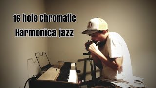 Chromatic Harmonica Jazz Hohner 280 C  Looped piano [upl. by Rochester419]