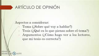 ¿Cómo hacer un Artículo de Opinión [upl. by Aihset]