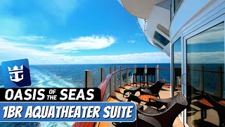 Oasis of the Seas  1BR Aqua Theater Suite Tour amp Review 4K  Royal Caribbean Cruise [upl. by Cally]