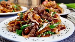 EASIEST Cantonese Beef Chow Fun Recipe  Stir Fried Rice Noodle 干炒牛河 Chinese Hor Fun Stir Fry [upl. by Arabela]