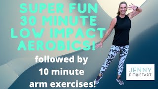 FUN 30 min LOW IMPACT AEROBICS amp Band Exercises for the arms [upl. by Celeste252]