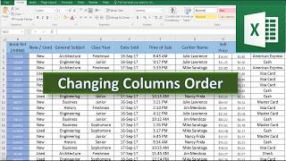 Rearranging columns order in Excel 2016 [upl. by Dagnah]