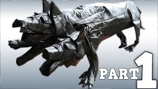 Origami Cerberus Tutorial Satoshi Kamiya Part 13  Precreasing [upl. by Eylatan]