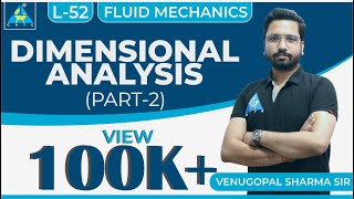 Fluid Mechanics  Module 6  Dimensional Analysis  Part  2  Lecture 52 [upl. by Amehr]