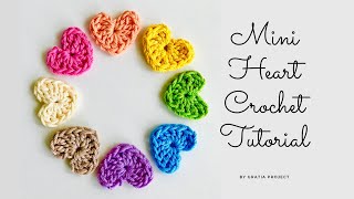 Mini Heart Crochet Tutorial [upl. by Ydnes]