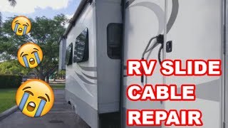 RV Slide Out Cable Repair  How To Maintenance Your Pulley System [upl. by Anitneuq708]