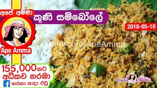 ✔‍ කූණි සම්බෝලේ Small dried shrimp sambol by Apé Amma kooni sambol [upl. by Wallace24]