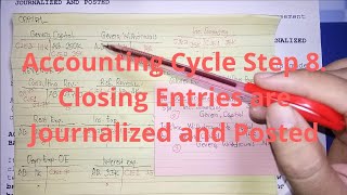 Basic Accounting  Accounting Cycle Step 8 Closing Entries are Journalized and Posted Part 2 [upl. by Scrivenor]