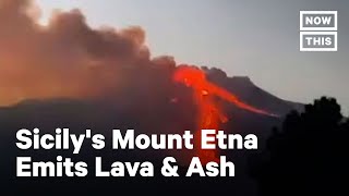 Mt Etna Volcano Erupts in Sicily [upl. by Ecirad]