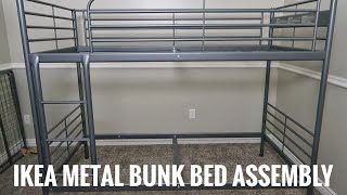 How to Assemble Ikea Svarta Metal Twin Bunk Bed [upl. by Ainival]