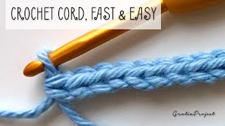 Crochet Cord Tutorial  Simple Fast Easy [upl. by Nwadal895]