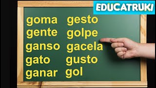 DICTADO de PALABRAS  GA GE GI GO GU  EDUCATRUKI [upl. by Reynold]