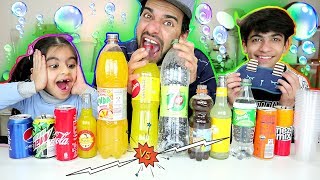 تحدي تذوق ومعرفة المشروبات الغازية بين زينب ورضا والخاسر؟ Soda Taste Test Challenge [upl. by Sairtemed]