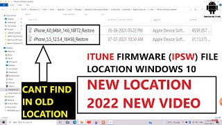 HOW TO LOCATE ITUNES FIRMWARE  IPSW file location windows 10 [upl. by Tivad659]