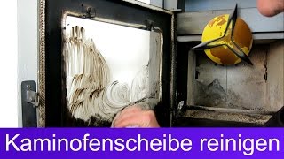 Kaminofenscheibe putzen Kaminscheibe reinigen mit Asche [upl. by Maker]