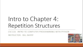 Python4a  Repetition Structures [upl. by Germayne]