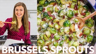 Brussels Sprouts in Alfredo Sauce Recipe [upl. by Eselehs]