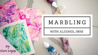 How to Marble with ALCOHOL INKS easy DIY [upl. by Lenuahs732]