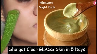 i Apply Aloevera Face Pack Every Night amp changed Skin Complexion Overnight  GLASS Skin [upl. by Mannes601]