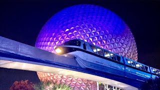 EPCOT Monorail at Night  Complete Ride Experience in 4K  Walt Disney World Florida July 2021 [upl. by Aivalf172]