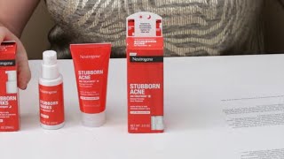 Neutrogena Skincare NEW Stubborn Acne AM Treatment Review and How to Use [upl. by Eri]