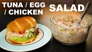 Tuna egg and chicken salad  homemade mascarpone dressing [upl. by Enyaw]