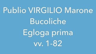 Virgilio  Bucoliche  Egloga prima  vv 182 [upl. by Anelim]