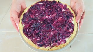 CROSTATA SALATA DI CIPOLLE ROSSE Ricetta Facile Caramelised Red Onion Tart easy recipe [upl. by Asare]