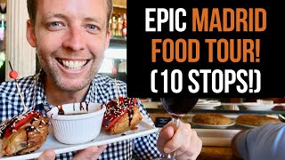 EPIC Madrid Food Tour 10 AMAZING stops [upl. by Gniliem]