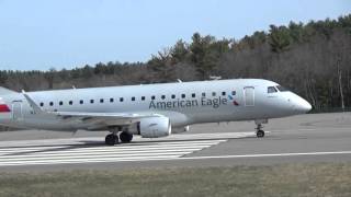 American Airlines American Eagle Embraer 175 Takeoff MHT [upl. by Wasserman565]