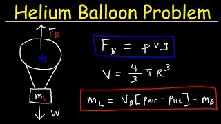 How To Calculate The Buoyant Force amp Load Mass of a Helium Balloon  Physics [upl. by Suoicul]