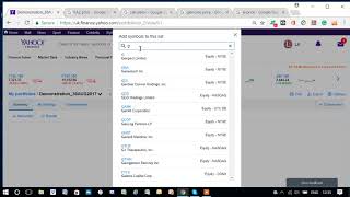 Tutorial on Creating a Portfolio in Yahoo Finance [upl. by Aynwad738]